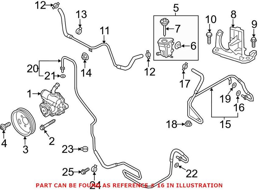 VW Power Steering Return Pipe O-Ring 7M0422999